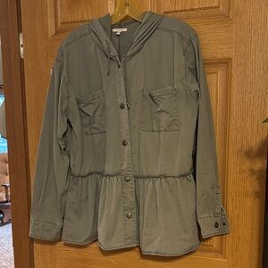 Maurices Sage Green Utility Jacket with Hood